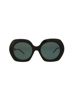 Круглые солнцезащитные очки с геометрическим рисунком 52 мм Thom Browne, черный