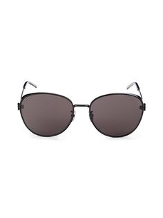Круглые солнцезащитные очки 59MM Saint Laurent, черный