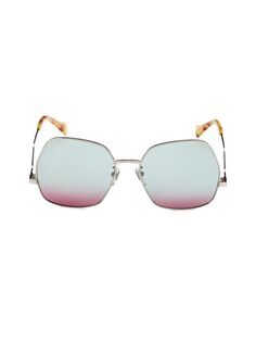 Круглые солнцезащитные очки 60MM Gucci, серебро
