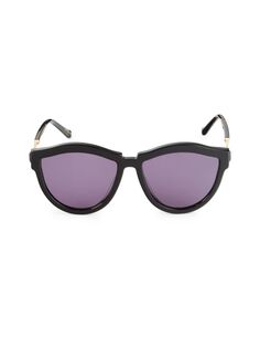 Круглые солнцезащитные очки Harvest Hybrid 57MM Karen Walker, черный