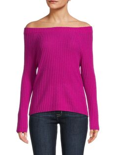 Кашемировый свитер в рубчик Amicale, цвет Fuschia