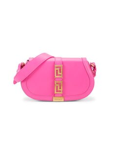 Кожаная сумка через плечо Greca Goodess среднего размера Versace, цвет Glossy Pink