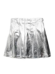 Плиссированная юбка металлизированного цвета для маленькой девочки Hannah Banana, серебро