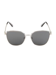 Солнцезащитные очки-авиаторы 56MM Dolce&amp;Gabbana, серебро