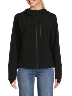 Куртка Soft Shell на молнии с капюшоном DKNY, черный