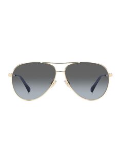 Солнцезащитные очки-авиаторы Jimena 60MM Jimmy Choo, цвет Gold Blue