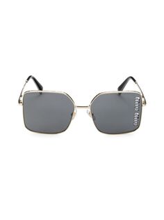 Квадратные солнцезащитные очки 60 мм Miu Miu, цвет Gold Grey