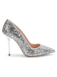 Туфли с металлическими блестками John Galliano, серебро