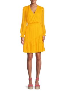 Многоярусное сетчатое платье-блузон Dkny, цвет Golden Spice