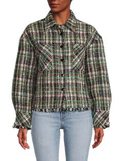 Твидовый пиджак-рубашка Wdny, цвет Green Black