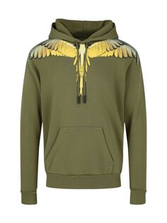 Толстовка с капюшоном и пуловером Wings Marcelo Burlon, цвет Green Yellow