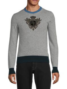 Кашемировый свитер с логотипом Heathered Dolce&amp;Gabbana, серый