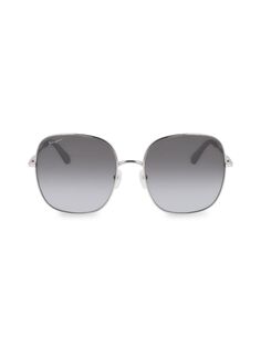 Квадратные солнцезащитные очки 59MM Ferragamo, серый