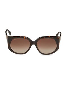 Солнцезащитные очки с квадратными щитками 58MM Max Mara, цвет Grey Havana