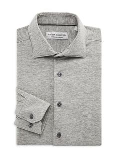 Однотонная трикотажная классическая рубашка Victor Emmanuel, серый