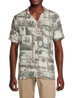 Рубашка Palm Tree Camp с леопардовым принтом Industry, цвет Grey Multicolor