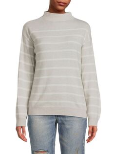 Полосатый кашемировый свитер Amicale, серый