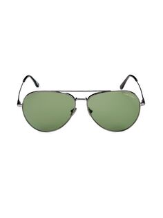 Солнцезащитные очки-авиаторы 62MM Tom Ford, цвет Gunmetal