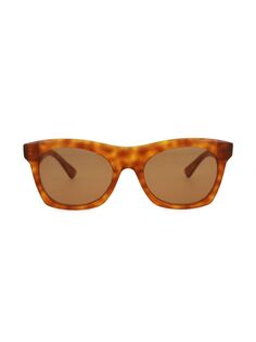 Овальные солнцезащитные очки 54MM Bottega Veneta, цвет Havana