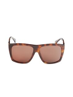Квадратные солнцезащитные очки 58MM Max Mara, цвет Havana