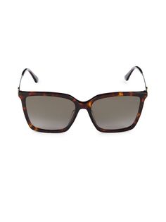 Квадратные солнцезащитные очки 56MM Jimmy Choo, цвет Havana