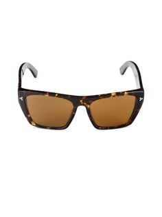 Прямоугольные солнцезащитные очки 55MM Bally, цвет Havana