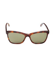 Солнцезащитные очки «кошачий глаз» 56MM Saint Laurent, цвет Havana