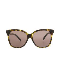 Прямоугольные солнцезащитные очки 57MM Gucci, цвет Havana