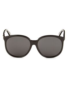 Овальные солнцезащитные очки 57MM Gucci, черный