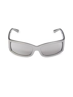 Солнцезащитные очки прямоугольной формы с эффектом металлик 61MM Dolce&amp;Gabbana, серый