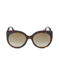 Овальные солнцезащитные очки 55MM Gucci, цвет Havana