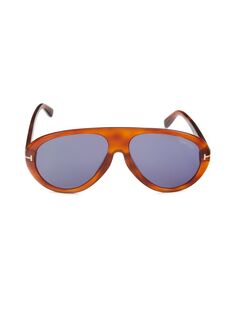 Овальные солнцезащитные очки 60MM Tom Ford, цвет Havana