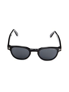 Овальные солнцезащитные очки 47MM Tom Ford, черный