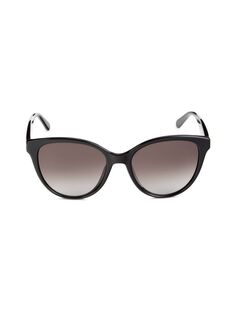 Овальные солнцезащитные очки 54MM Ferragamo, черный