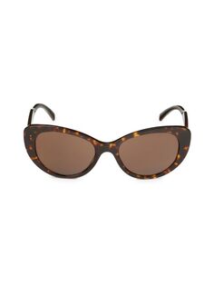 Солнцезащитные очки «кошачий глаз» черепаховой расцветки, 54 мм Versace, цвет Havana