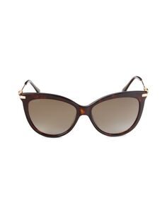 Солнцезащитные очки «кошачий глаз» Tinsley 56MM Jimmy Choo, цвет Havana