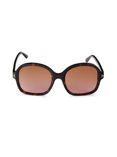 Солнцезащитные очки-бабочки 57MM Tom Ford, цвет Havana