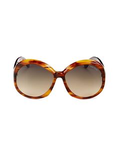 Солнцезащитные очки-бабочки 62MM Tom Ford, цвет Havana