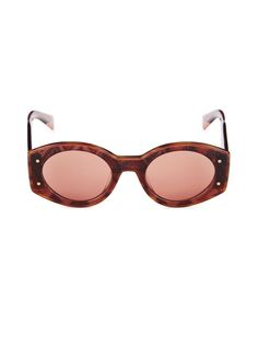 Овальные солнцезащитные очки 51MM Missoni, цвет Havana Brown