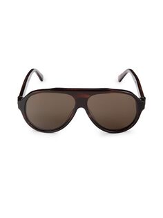 Овальные солнцезащитные очки 59MM Moncler, цвет Havana Brown