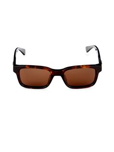 Прямоугольные солнцезащитные очки 53MM Bottega Veneta, цвет Havana Brown