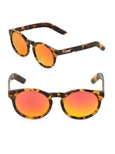 Круглые солнцезащитные очки Benni 49MM Aqs, цвет Havana Red