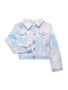 Джинсовая куртка с единорогом и пайетками для маленькой девочки Baby Sara, синий