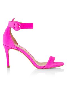 Замшевые сандалии Gisele III с ремешком на щиколотке L&apos;Agence, цвет Hot Pink Lagence