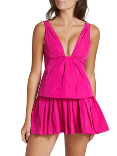 Мини-платье Steph с V-образным вырезом A.L.C., цвет Hot Pink