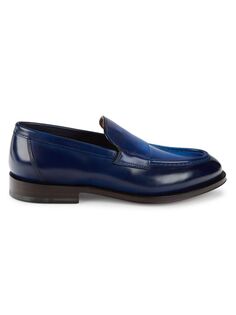 Кожаные туфли без шнуровки Santoni, синий