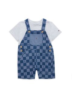 Комплект из двух предметов: футболка и комбинезон для мальчика для мальчика Tommy Hilfiger, синий