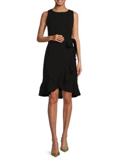 Платье-футляр с поясом-тюльпаном Calvin Klein, черный