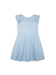 Кружевное платье с расклешенной юбкой для девочек Pippa &amp; Julie, синий