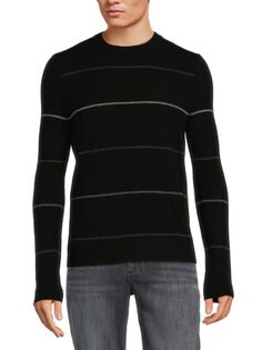 Полосатый свитер с круглым вырезом Autumn Cashmere, черный